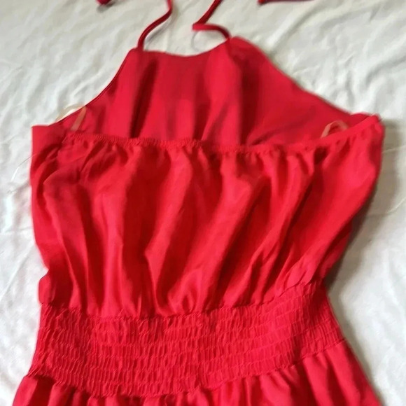 Charlotte Russe Pink Wide Leg Jumpsuit Halter top Ruched middle size M - Picture 6 of 6